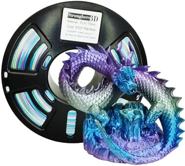Stronghero3D PLA 3D Printer Filament 1. 75mm EX31 Rainbow 1kg(2. 2lbsfor ender3 Anycubic.