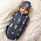Galabloomer Newborn Swaddle Blanket with Beanie Set Baby Boy Receiving Blanket Rainbow (Gold Arrow.
