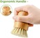 SUBEKYU Bamboo Dish Scrub Brush for Kitchen Sink, Natural Wooden Washing Dish Brush Scrubber with Sisal Bristles for Household Cleaning, Cast Iron Pots, Pans and Vegetables.