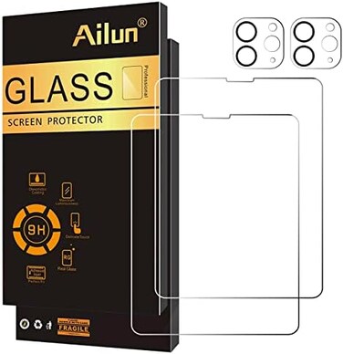 Ailun 2 Pack Screen Protector for iPad Pro 12. 9 2022 6th2021 5th 2020 4th GenerationCamera Lens Protector,Tempered Glass Anti-Scratch Case Friendly, Compatible with Face ID Apple Pencil.