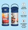 زجاجة مياه THERMOS FUNTAINER مع ماصة - 12 أونصة - زجاجة مياه للأطفال من الفولاذ المقاوم للصدأ معزولة بتفريغ الهواء مع غطاء، سيارات.