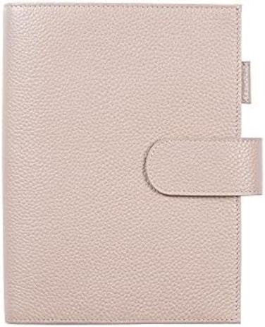 Moterm Leather Cover for Stalogy B6 - with Back Pocket, Pen Loop and Card Slots (Pebbled-Taupe, B6.