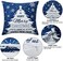 NANAN Christmas Pillow Covers 18X18 Inch Navy Blue Christmas Pillow Cases Snowflake Merry Christmas Holiday Pillowcases Xmas Trees Elk Deer Decorative Cushion Covers for Party Sofa Couch Set of 4.