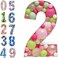 JoyBox Design Mosaic Balloon Frame Marquee Light Up Numbers 2 Pre-Cut Large Foam Board Sign Cut-out for Boy Girl Birthday Backdrop Anniversary Decoration.