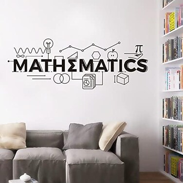 YOYOYU ART HOME DECOR 17x44 inch Children Room Mathematics Sign Wall Stickers Math Education Vinyl Decals School Classroom Decoration Motivational Poster Wall Murals HQ951 (BLACK.