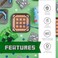 Unique Mega Minecraft Party Supplies and Decorations Set, Minecraft Birthday Party Supplies, Serves 16 Guests, Includes Plates, Banner, Table Cover, Balloons and More.
