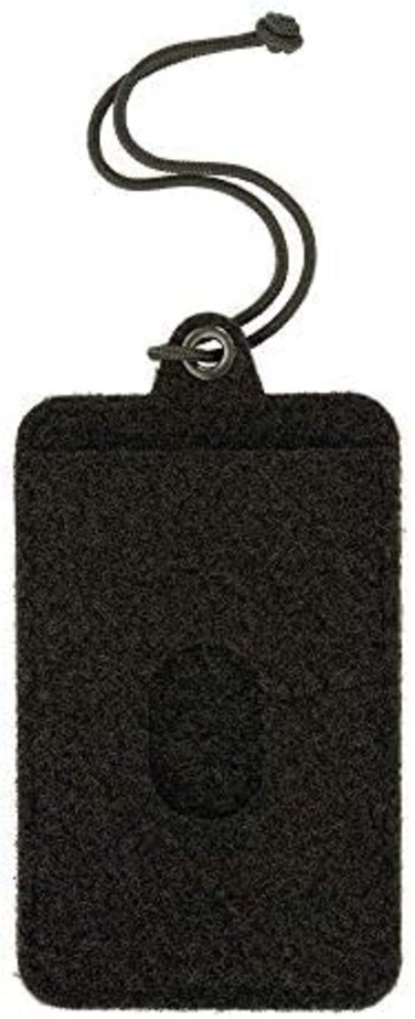 M-Tac Tactical Hanging ID Card and Patch Holder with Hook and Loop Surface and Draw Cord (Black.