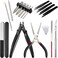 Honoson 17 Pieces Metal Puzzle Tool Set Tool DIY Metal Model Kits Tools Tab Edge Cylinder Cone Shape Bending Assist Tools for 3D Metal Jigsaw Puzzles Assembly Basic Model Building, Repairing and Fixin