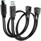 HANGYAN USB 3. 0 Female to Male Splitter Cable(2pack,USB 3. 0 Female to Dual USB Male 1 to 2 Sync Data Charging Converter Y Extension Cable Cord for PC/Car/Laptop/U Disk/Network Card/Hard Disk etc.