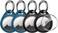 UNBREAKcable 360 Protective Case for AirTag, [4-Pack] AirTags Keyring Holder, Scratch-Resistant, Lock Design, Keychain for AirTag, TPU Full Cover Case for Key, Bag, Luggage, Pet Collar (BlackBlue.