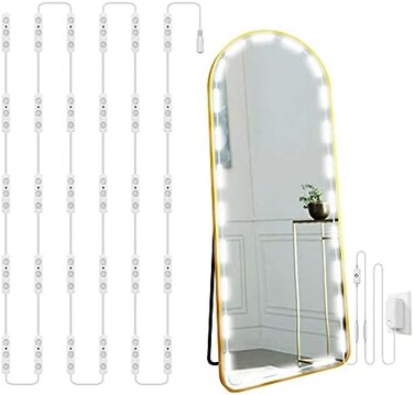 LPHUMEX Hollywood Glam Led Vanity Lights Kit, 14ft Dimmable Mirror Lights, Full BodyBathroom Lighting, Plug in Floor Light with Power Supply (Mirror not Inlcuded.