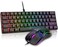 RedThunder 60% Gaming Keyboard and Mouse Combo, Ultra-Compact 61 Keys RGB Backlit Mini Keyboard, Lightweight 7200 DPI Honeycomb Optical, Wired Gaming Set for PC MAC PS5 Xbox Gamer(Black.