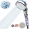 REHAVE Shower Head, Jetting Filter Shower Sprayer,High Pressure 3 Mode,Handheld Spray Showerheads for Dry Skin Hair,Handheld Filter Supercharged Large Rainfall,Purifying Filtration Mineral Stone Beads