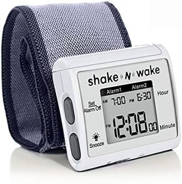Tech Tools Vibrating Alarm Clock - Shake N Wake - Silent Alarm Wristband Watch - Upgraded Version with Dual Alarms.