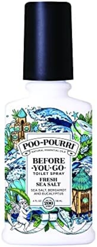 بخاخ المرحاض Poo-Pourri Before-You-Go، ملح البحر الطازج، 4 أونصة سائلة - ملح البحر، البرغموت والأوكالبتوس.