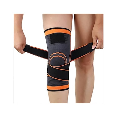 NuCamper Knee Brace for Arthritis Pain,Adjustable Compression Sleeve for Men Women Pain Relief，Knee Support for Injury Recovery, Meniscus Tear,Runing,Sports,Workout X-Large Orange.
