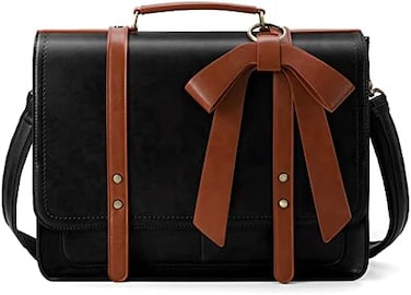ECOSUSI Women Briefcase PU Leather Laptop Bag College Satchel fit 15. 6" Laptop.