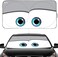 Gven Foldable Front Windshield Funny Car Eyes Sunshades Sun Visor Protector Blocks UV Rays, 210T, Keep Your Vehicle Cool (Eyes-Grey, Large.