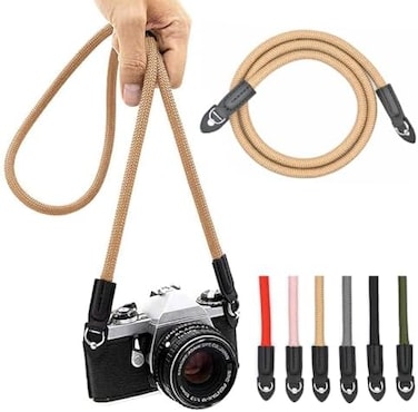 حزام كاميرا Eorefo عتيق بطول 100 سم مصنوع من النايلون، حزام للرقبة والكتف مناسب لكاميرات Micro Single و DSLR.