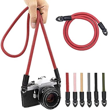 حزام كاميرا Eorefo عتيق بطول 100 سم مصنوع من النايلون، حزام للرقبة والكتف مناسب لكاميرات Micro Single و DSLR.