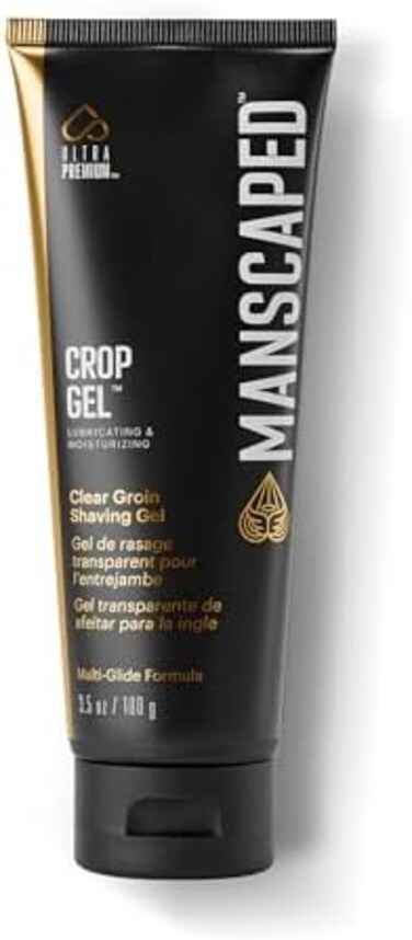 Manscaped Refining The Gentleman Crop Gel Clear Groin Shaving Gel, Moisturizing and Lubricating Multi-Glide Formula Designed for Below-the-Waist Trimming, Vegan and Paraben-Free (3. 5 oz.
