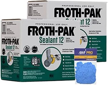 مجموعة مانع تسرب رغوة الرش AWF PRO Froth-Pak 12، خرطوم بطول 3 أقدام، عبوة من قطعتين. تركيبة محسّنة ذات قدرة منخفضة على إحداث الاحتباس الحراري. يسد التجاويف والشقوق والفجوات حتى عرض 4 بوصات. يغطي مساحة