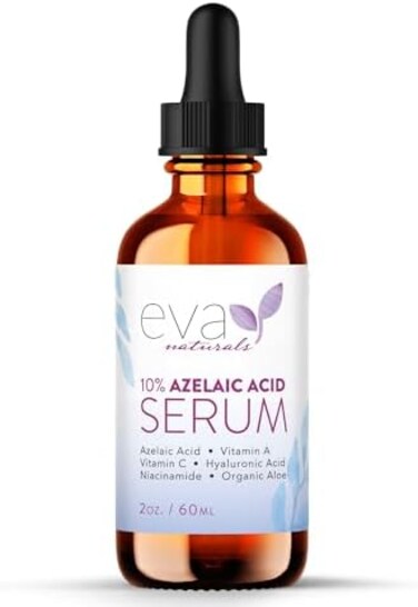 Eva Naturals Azelaic Acid 10% Facial Serum, 2 oz. , Skin Brightening Hyaluronic Acid and Niacinamide, Redness Relief, Fade and Repair Dark Spots.