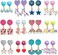 ELEMIRSA 12 Pairs Clip On Earrings Girl Party Favor Princess Clip on Earrings Pretend Play Unicorn Earrings for Little Girl Kids Toddlers Jewelry Set, One Size, Metal, resin.