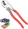TOOLEAGUE Profession Cable Cutter 10 Inch High Leverage Cutter for Aluminum, Copper, Communications Cable, AWG 3, 2, 2/0.