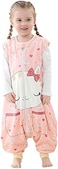 MICHLEY Unisex Baby Wearable Blanket Autumn Winter Toddler Sleeveless Sleeping Bag with Feet,Cat,3-5T.