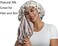 SAYMRE 100% Mulberry Silk Lined Bonnet Satin Sleep Cap 16 Momme Hair Cover Silk Bonnet for Women Curly,Long Hair Care, Butterfly, L.