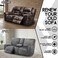ULTICOR Reclining Loveseat with Middle Console Slipcover, 8-Piece Velvet Stretch Loveseat Reclining Sofa Covers, 2 seat Loveseat Recliner Cover, Thick, Soft, Washable, Loveseat Slipcovers (Dark Grey.