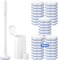 Topo Bear Disposable Toilet Brush Holder Set with 40 Toilet Wand Refills.