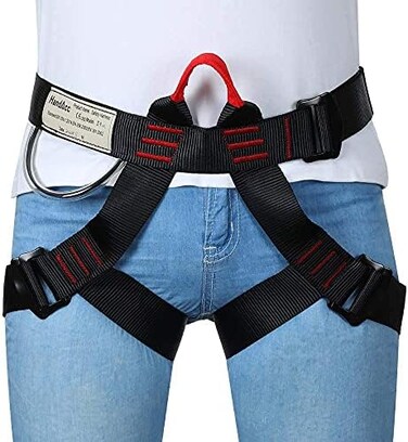 HandAcc Climbing belts, Safe Seat Belts for Tree Climbing Outdoor Training Caving Rock Climbing Rappelling Equip - Half Body Guide belt for Women Man and Novice.