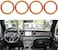 auovo Air Conditioner Vent Ring Interior Accessories for Wrangler JL 2018-2023 Gladiator JT 2020-2023 Dashboard Air Conditioning Vent Outlet Trim Cover Aluminum Alloy (Orange, 2018-2023.
