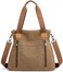 Sunshinejing Women's Canvas Tote Bag Work Shoulder Crossbody Bags Vintage Multi-pocket Handbags.