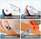 QUTHZZHY Dish Cleaning Brush, Soap Dispensing Dish Brush Set with 4 Replacement Heads and Storage Holder, Kitchen Scrub Brush for Dish Pot Pan Sink Cleaning (Grey.