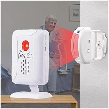 Nesthao Upgraded Version Bed Sensor Alarm and Fall Prevention for Elderly/Dementia and More,Caregiver Pager Motion Sensor Alarm with 5 Volume Level,Bed Alarm for Elderly Adults Wireless.
