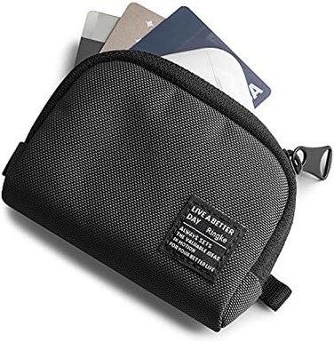 Ringke Mini Pouch [Half-Pocket] Nylon Carrying Pouch Small Bag - Black.