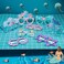 Tenare Mermaid Party Decorations Mermaid Themed Paper Eyeglasses Summer Beach Photo Booth Props for Adult Birthday Party Dress Up.