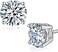 TOPFOOK Moissanite Stud Earrings,18K White Solid Gold Plated 925 Sterling Silver,1-2 Carat Classic Solitaire Round Four Prong Lab Created Diamond Engagement Gift for Women Men.