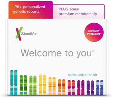 23andMe Premium Membership Bundle - DNA Kit with Personal Genetic Insights Including HealthAncestry Service Plus 1-Year Access to Exclusive Reports (Before You Buy See Important Test Info Below.