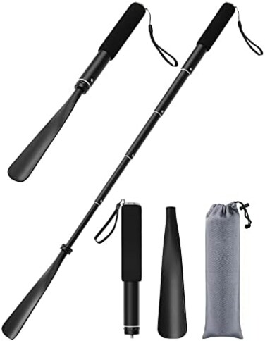 TriPro Shoe Horn Long Handled -38-95cm Telescopic Metal Shoe Horn Adjustable Length, Aluminum Alloy, Portable Long Handled Shoe Horn, Extra Long Shoe Horn For Seniors Men Women Kids.