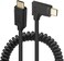 Qaoquda USB C Cable, USB 3. 1 Type C (USB-CMale to Male Coiled Spring Spiral Cable, 3A 10Gbps Fast Charging, Data Extension Cable, Stretched 3FT/1M (M/M LeftRight.