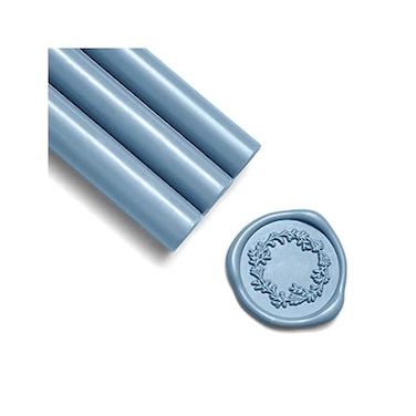 UNIQOOO Light Dusty Blue Glue Gun Sealing Wax Sticks for Wax Seal Stamp - Perfect for Wedding Invitations, Cards Envelopes, Snail Mails, Wine Packages, Christmas Gift Ideas, Pack of 8.