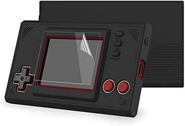 playvital Black Silicone Cover Protective Case Skin for Nintendo GameWatch: Super Mario Bros w/ 2 Pcs Screen Protectors.