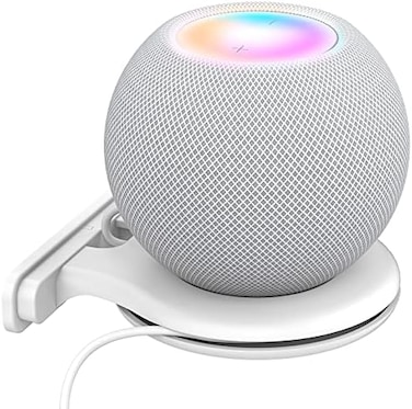 AHASTYLE HomePod Mini Wall Mount ABS Stand Holder with Cable Management Accessories for Apple HomePod mini with Screws Space Saving for Kitchen, Bathroom and Bedroom (White.