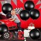 KatchOn Matte Black Foil Balloons - 22 Inch, Pack of 6Black Halloween Balloons, 4D Metallic Black BalloonsHalloween Birthday DecorationsBlack Metallic Balloons, Black Halloween Decorations.