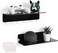 OAPRIRE Black Floating Shelves Set of 2, 12 Inch Command Strip Shelf for Bedroom, Kitchen, Office, Gaming Room, Acrylic Wall Shelves with Cable Clips.