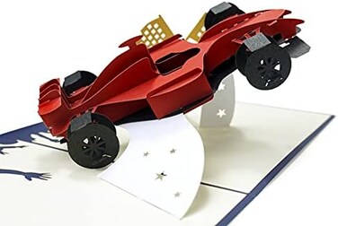 Rykamia Race Car Pop Up Card, Blank Formula 1 Car Card With Envelop, Race Car Birthday Card, Happy Retirement Card For Men, Race Car Gift, Formula One Card for Father, Car Guy Gift, Race Car Thank You